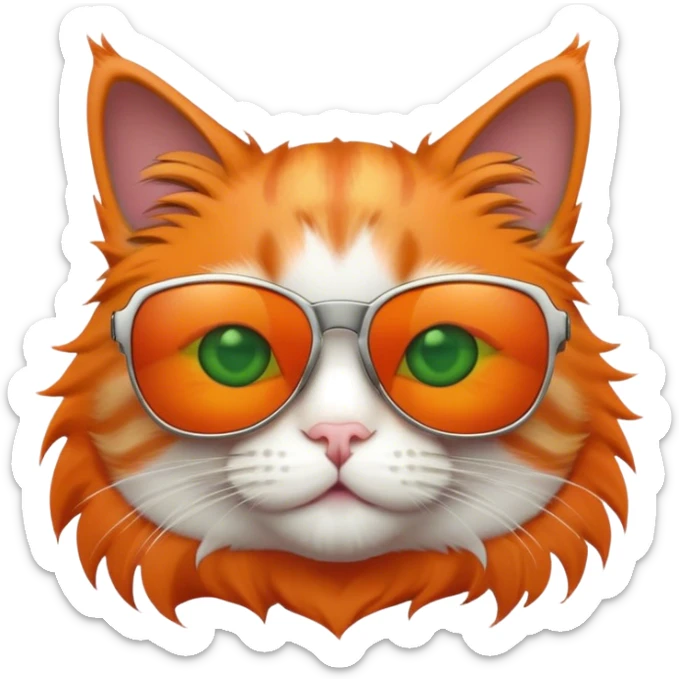 Cat with sunglasses sticker