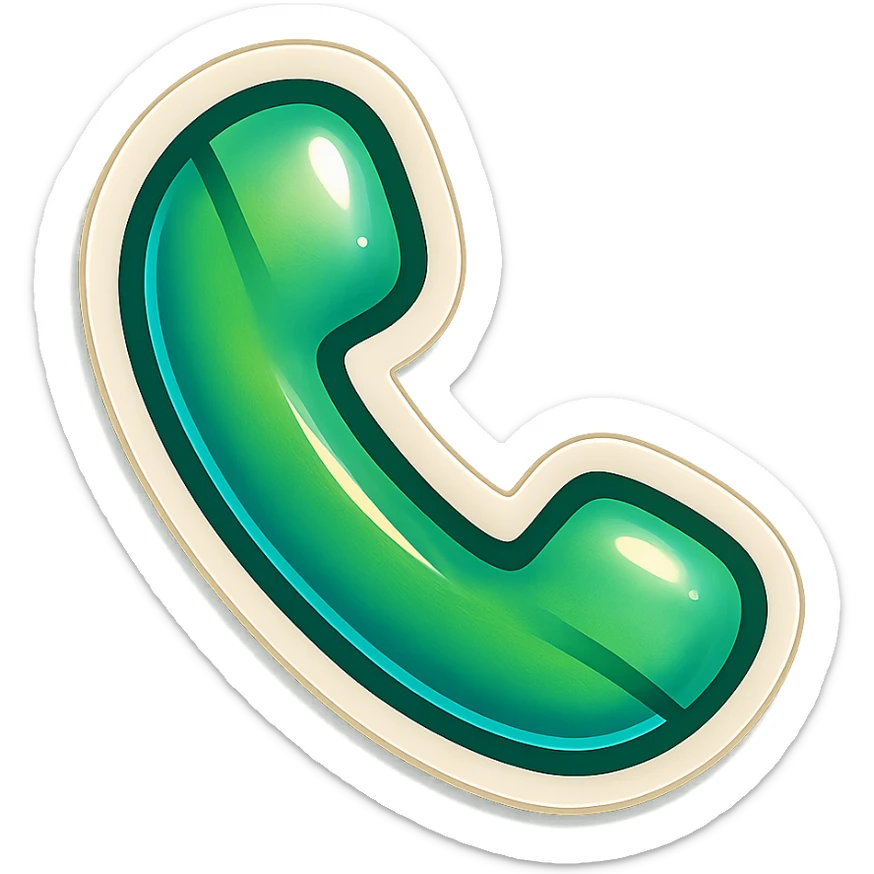cartoon style sticker of a single phone symbol, simple and clear, no text sticker