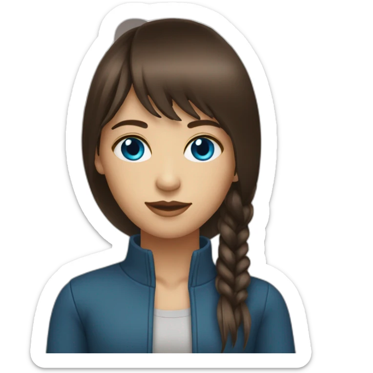 dark-brown-long-hair-fringe-girl-with-blue-eyes Download emoji sticker
