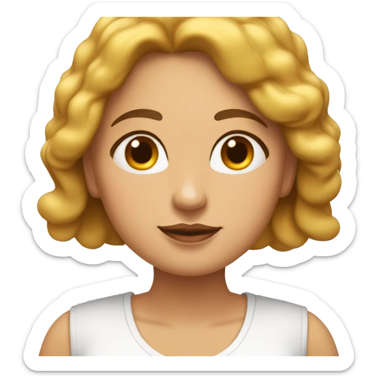 Mujer gordita pelo largo color miel ojos grandes chocolates piel trigueña sticker