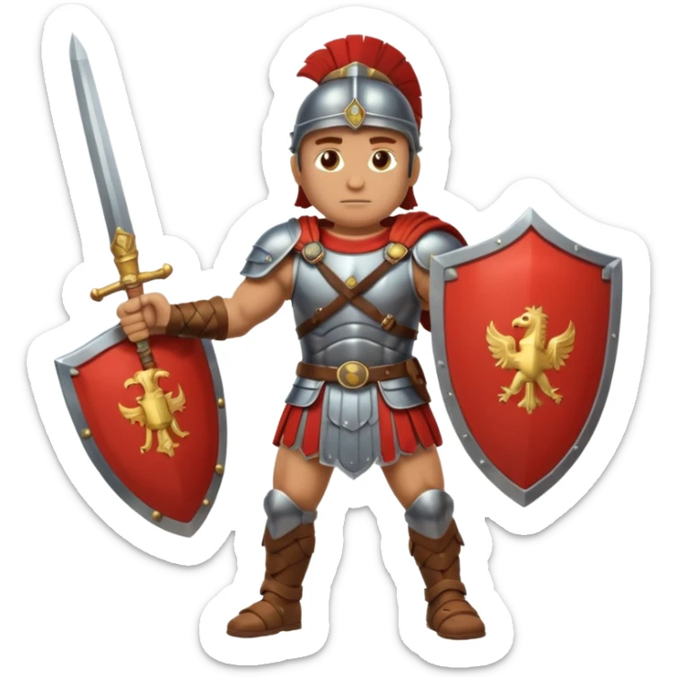 emoji de soldado romano alto y fuerte cuerpo entero sticker