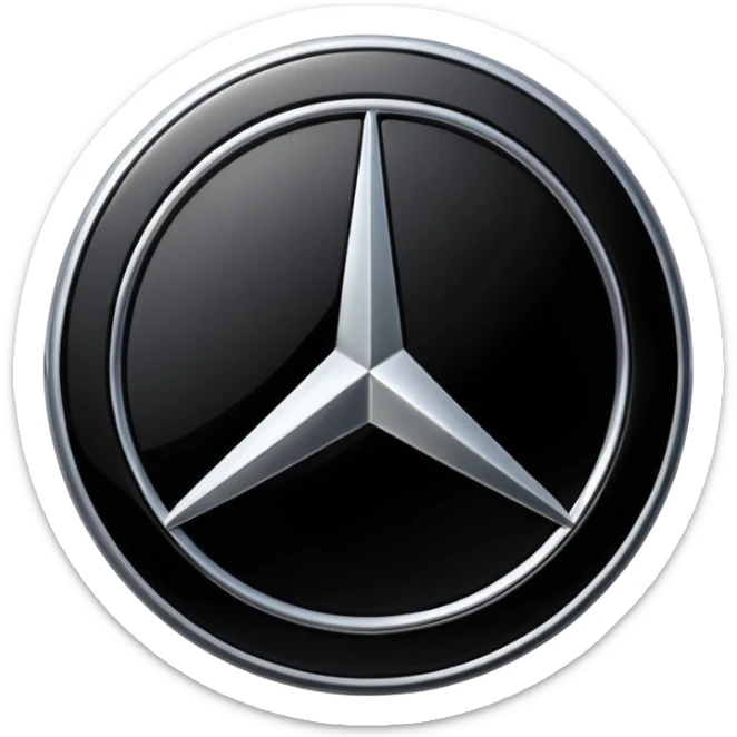Make a mercedez logo i can copy and paste as a word all black sticker