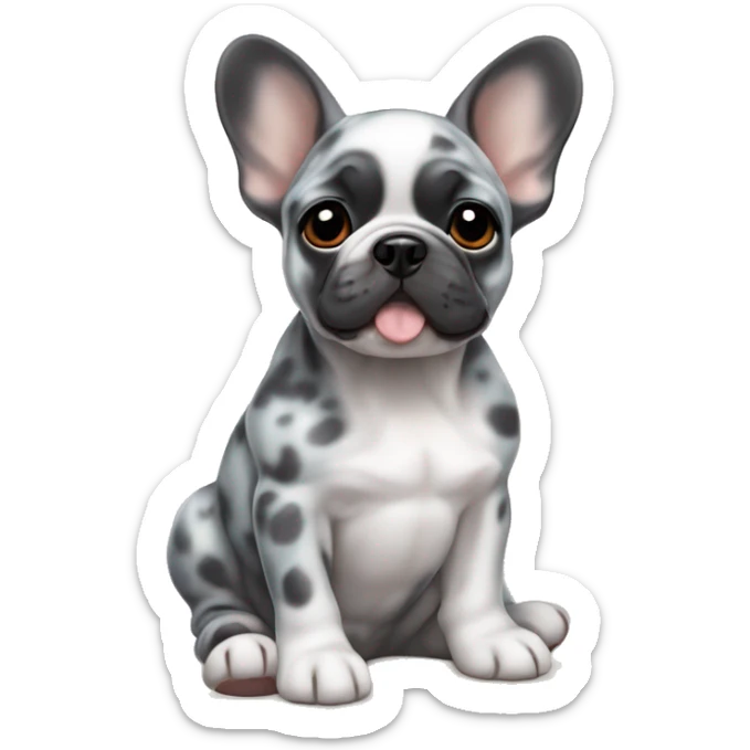 Puppy french bulldog color fawn-blue merle sticker
