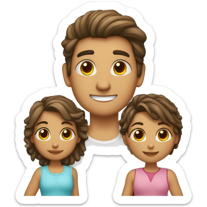 Una pareja joven y las dos son niñas, las dos son blancas y una con pelo lacio y abajo ruso y la otra con el pelo rizo pero para abajo sticker