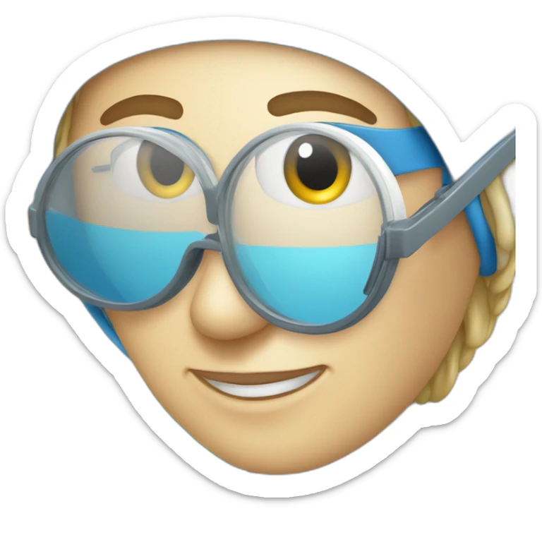 Personne qui nage avec un bonnet de natation bleu et des lunettes de natation  sticker