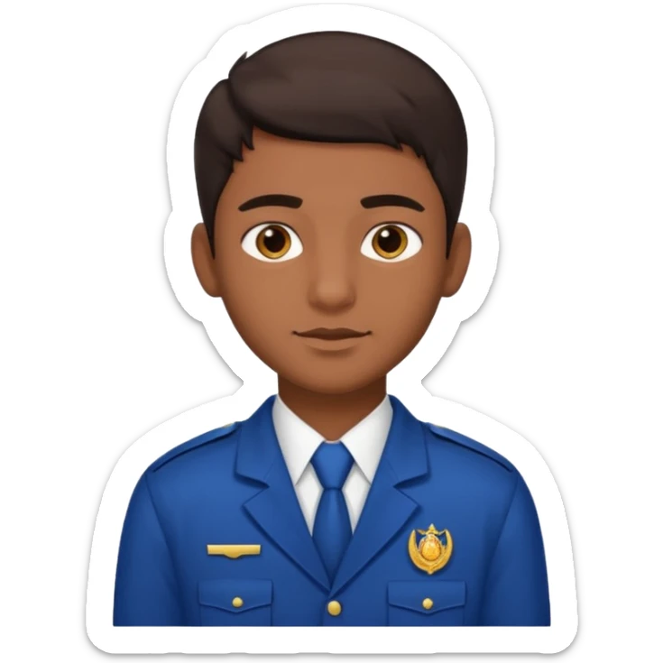 Indian male high school public school student, brown skin, dark hair sticker