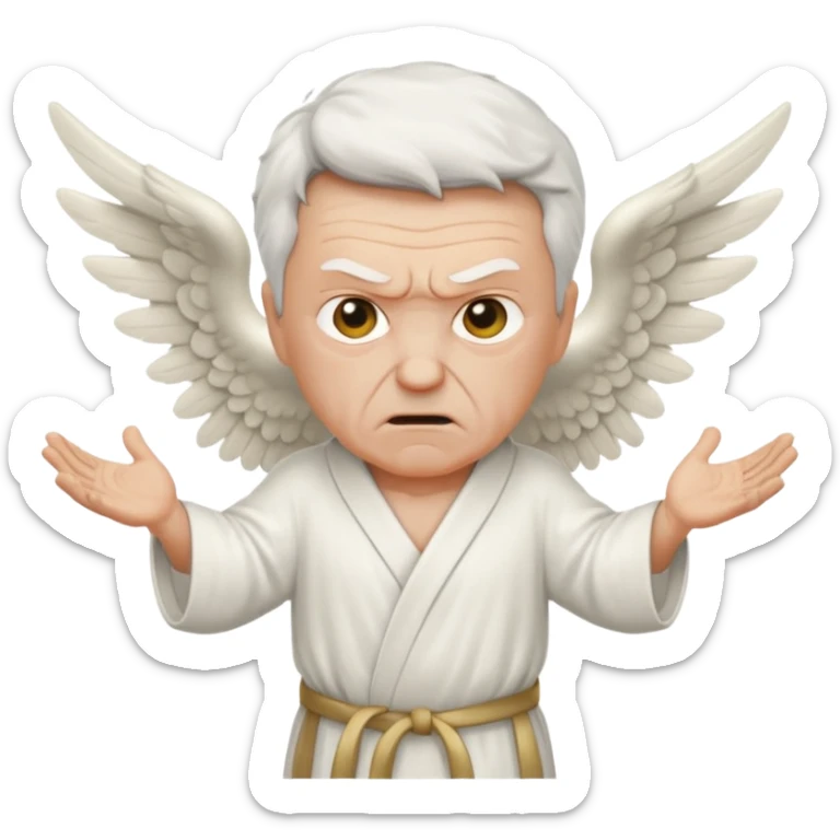 No real face angry older white male Italian animated angel I don't want a real face sticker