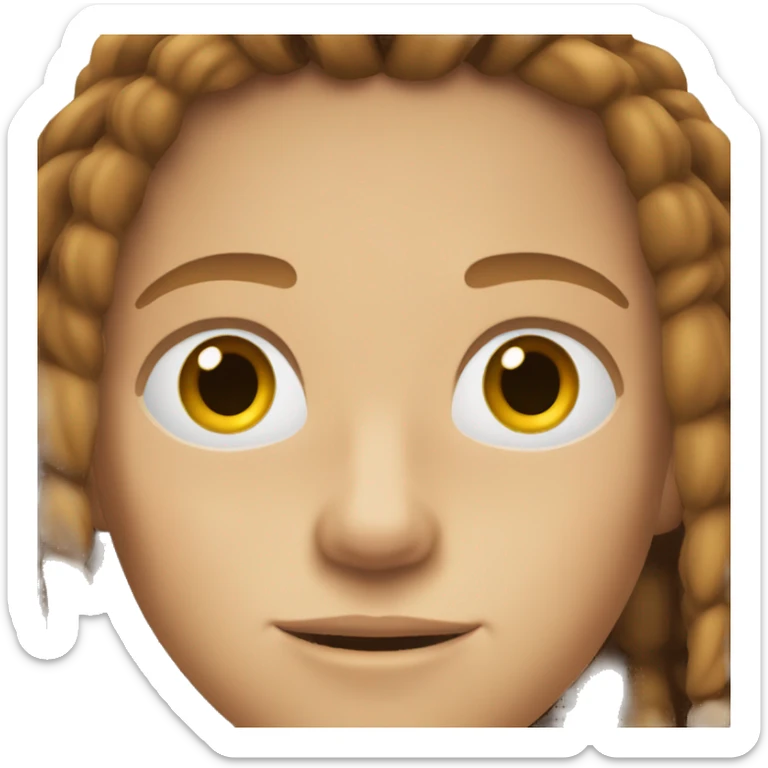 A 12 year old boy with brown eyes and ginger like brown hair with small (but not really small) dreads  sticker