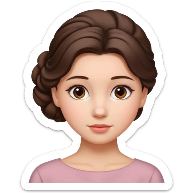 Cinematic Realistic Workout Girl Portrait, depicted with lifelike skin texture, subtle rosy undertones, and soft natural lighting that enhances the gentle contours of her face. Her intricately detailed brunete hair is elegantly styled in an updo, sticker