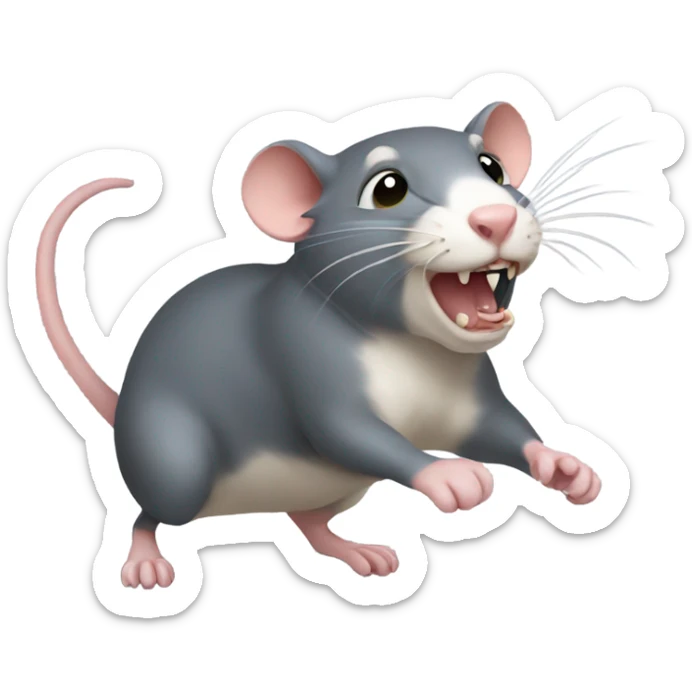 Big Rat kick Small Cat sticker
