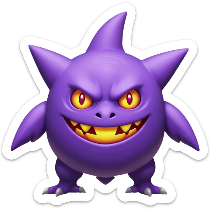 Mismagius-Gengar-Haunter-Fakémon-hybrid-creature (full body)  sticker