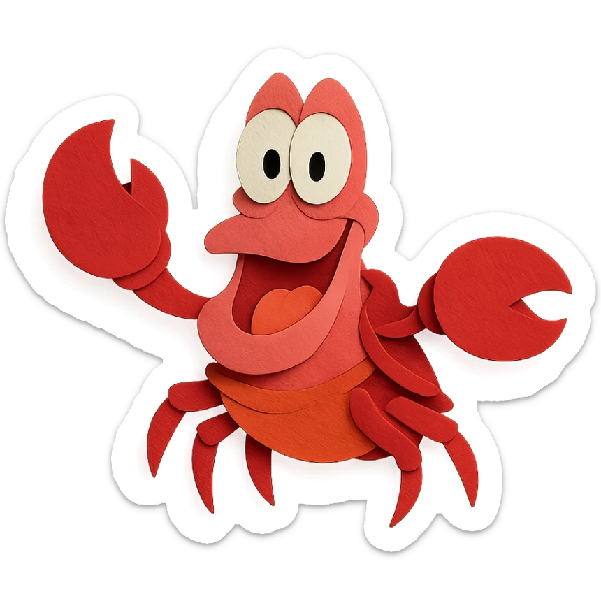 Sebastian the crab from The Little Mermaid sticker