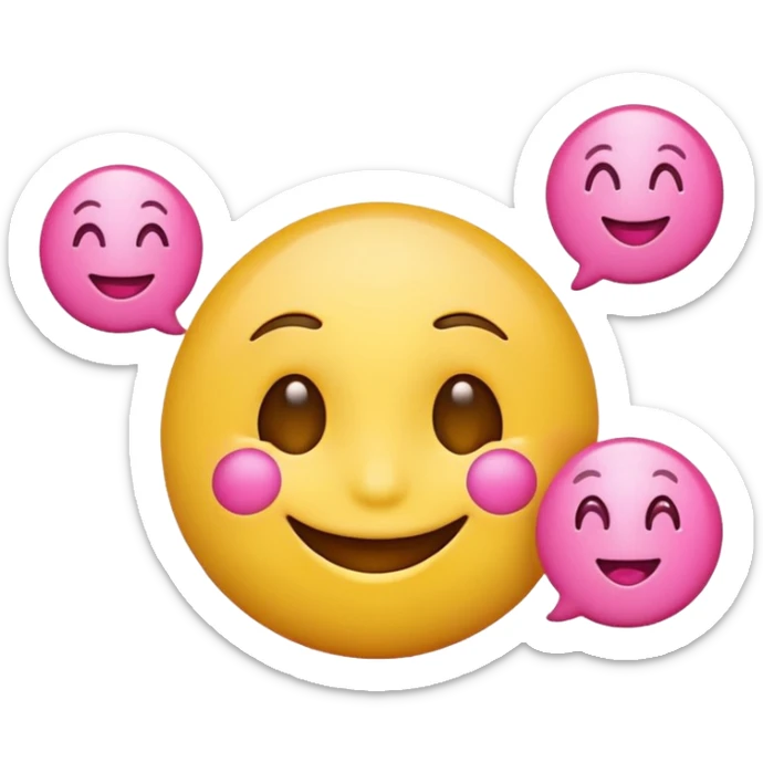 smiling yellow round emoji with pink money signs as eyes, blowing a kiss sticker