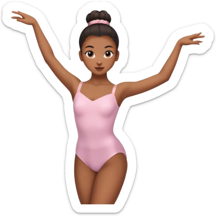 Create a brown skin black girl with a sleek ballerina bun sticker