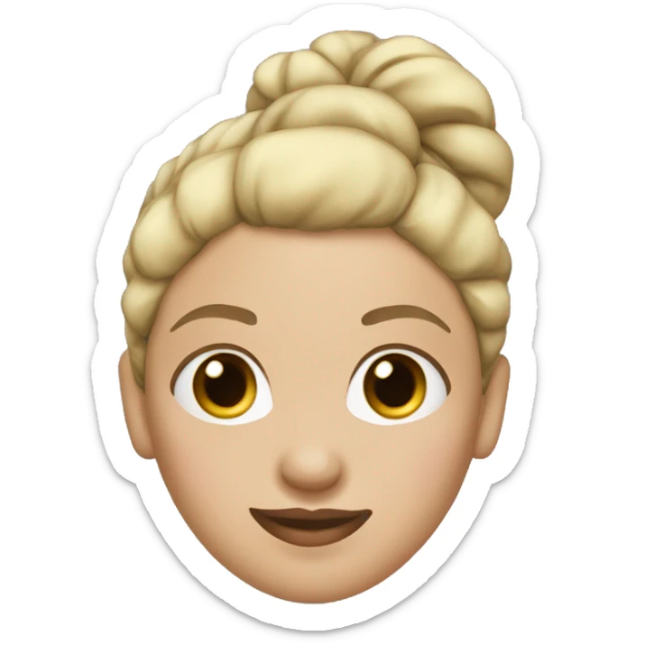 women white with blonde hair tied up in a bun sticker