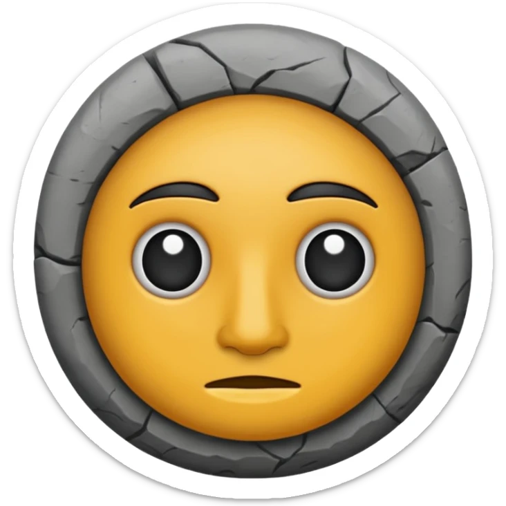 Single dark-gray Roman sanpietrino emoji, minimal and rounded sticker