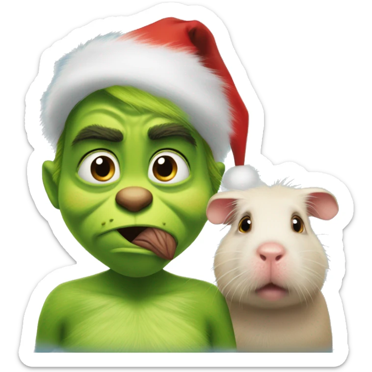 Grinch with guineaipig sticker