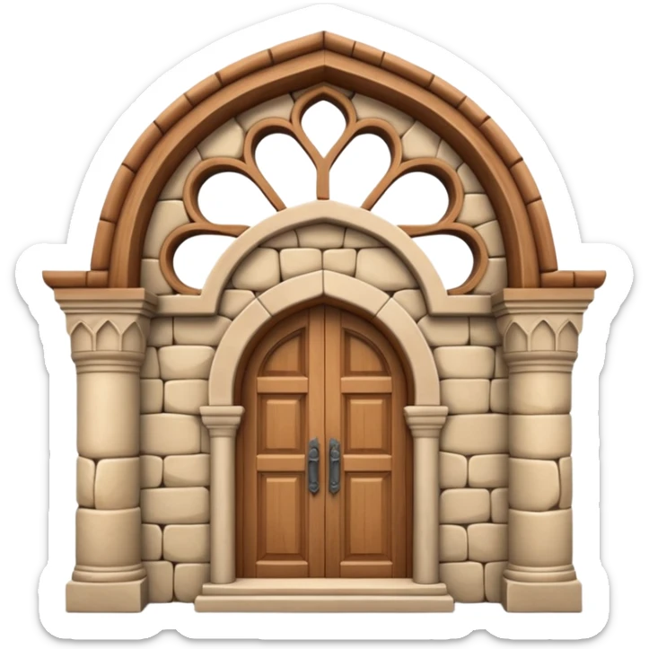 3D Apple-style emoji of a full traditional Turkish han building, showing the entire stone structure with arches, wooden doors, and windows. Rounded, glossy, smooth, soft shadows, white background.








 sticker