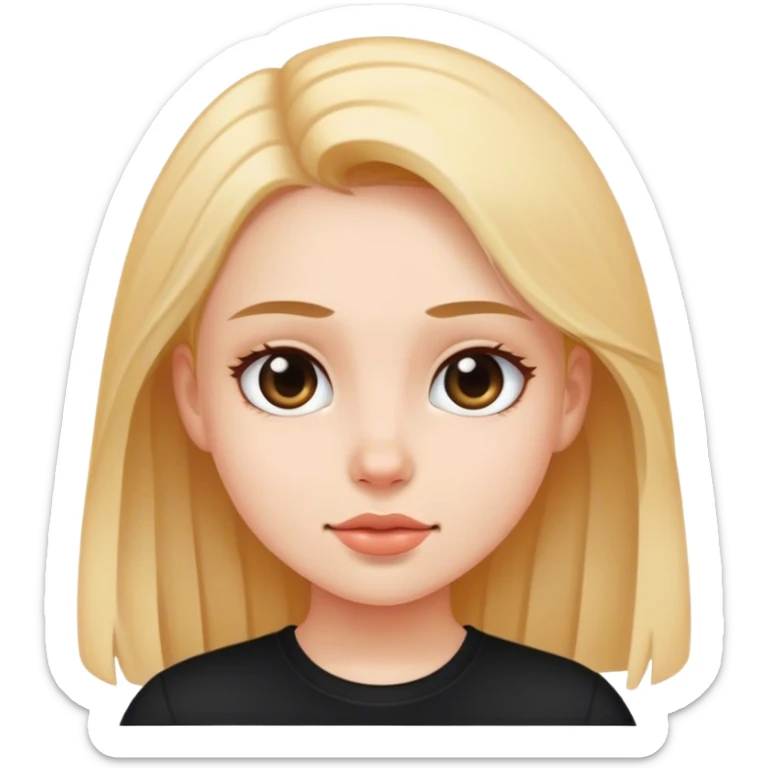 Girl in black shirt sticker