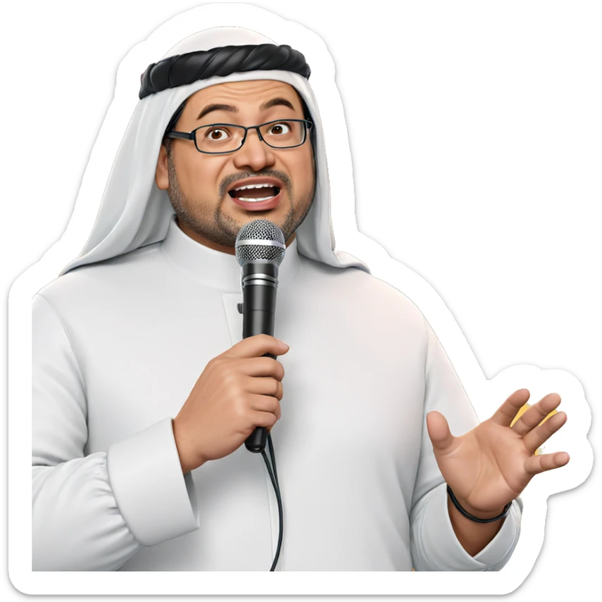 cosplay male with microphone sticker