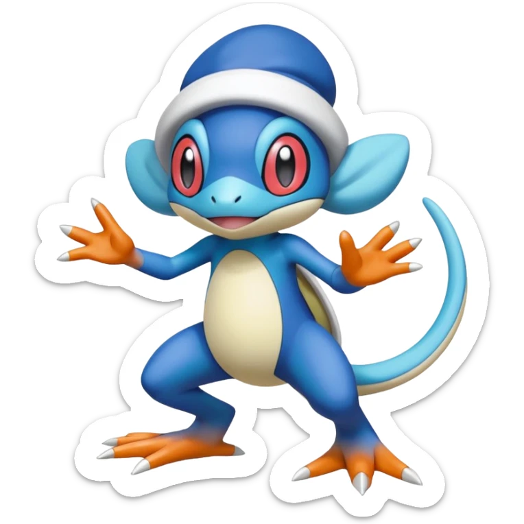 Froakie-Karrablast-Ferroseed-Pyukumuku-Perrserker-Cetitan-Pokémon-fusion (full body) sticker