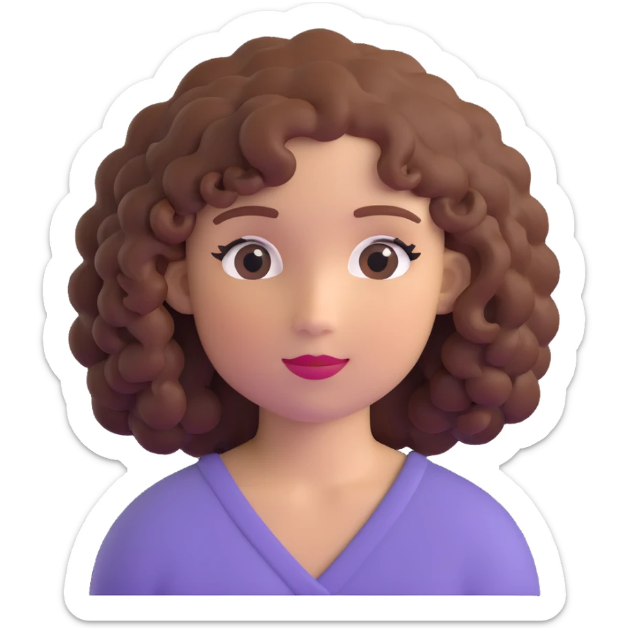 girl with curly hair sticker