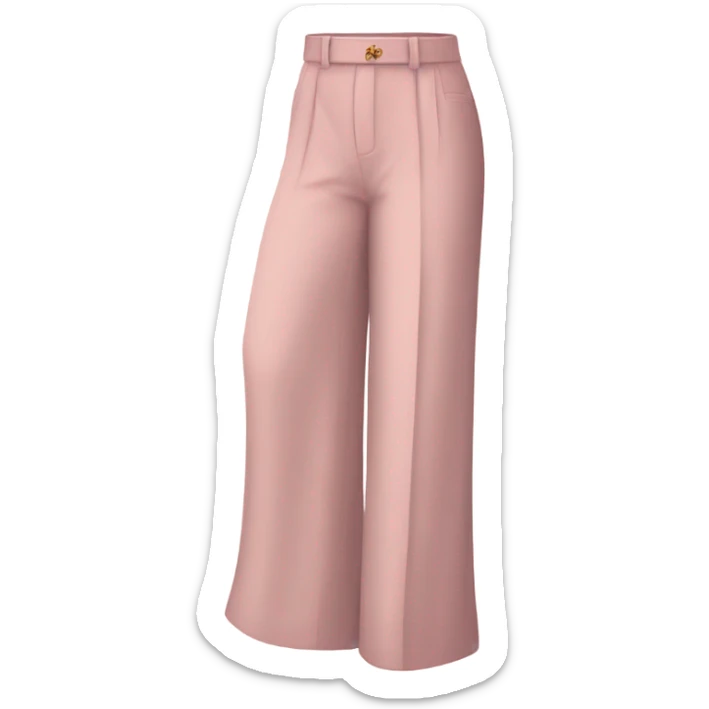 Realistic isolated pair of high waist long wide leg dressy casual pants in pink sticker