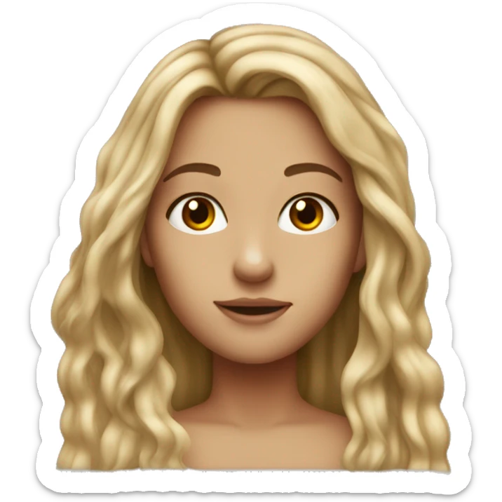 Girl with long dirty blond hair hazel eyes and freckles  sticker