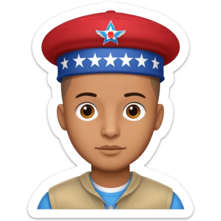 brown skin latino male with buzz cut wearing a wbc puerto rico hat sticker