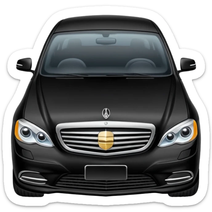 Crée-moi une voiture noire, berline, très classe La voiture  en long 2025classe S que d’un côté sticker