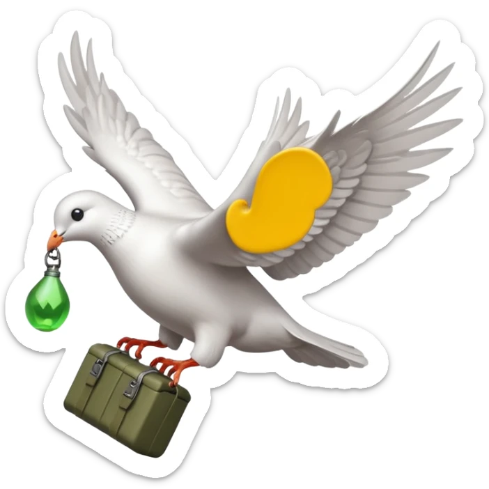 flying dove with grenade in feet like hollywood undead logo sticker