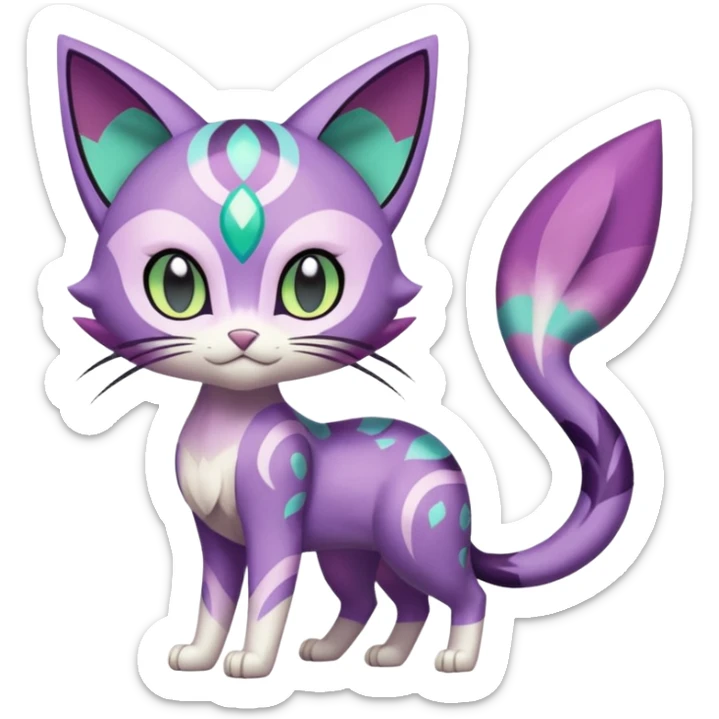 Meloetta-Purrloin-Delcatty-Pokémon-Fakémon-fusion-hybrid-creature sticker