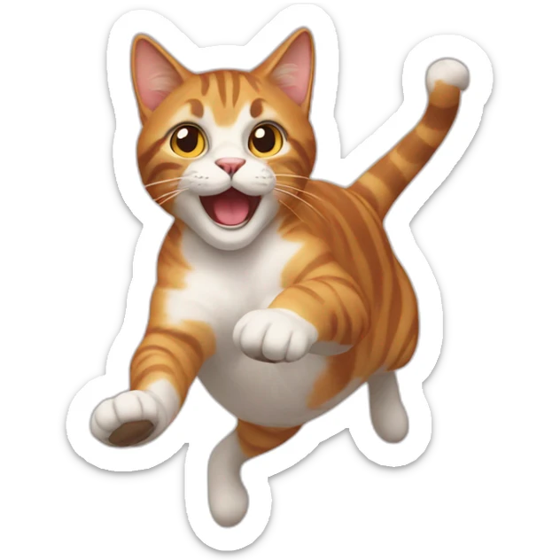 jumping cat sticker
