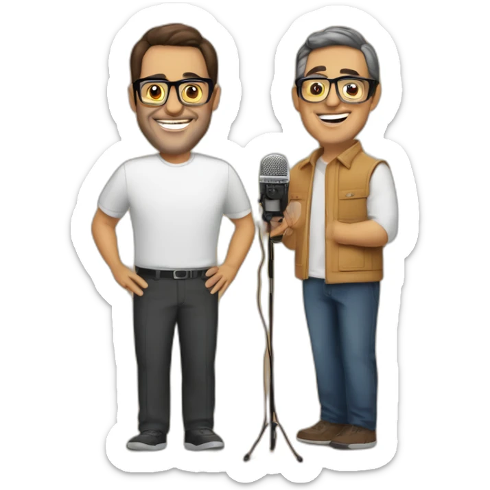 andreu buenafuente with berto romero as radio talkshow hosts sticker