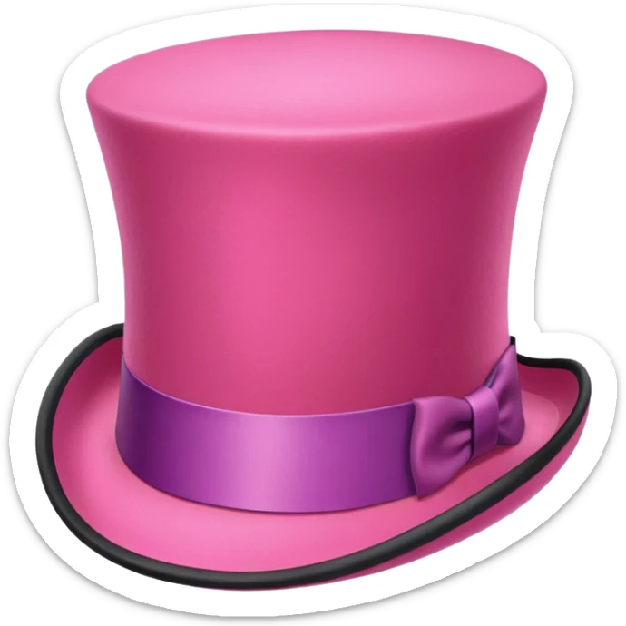 Pink top hat sticker