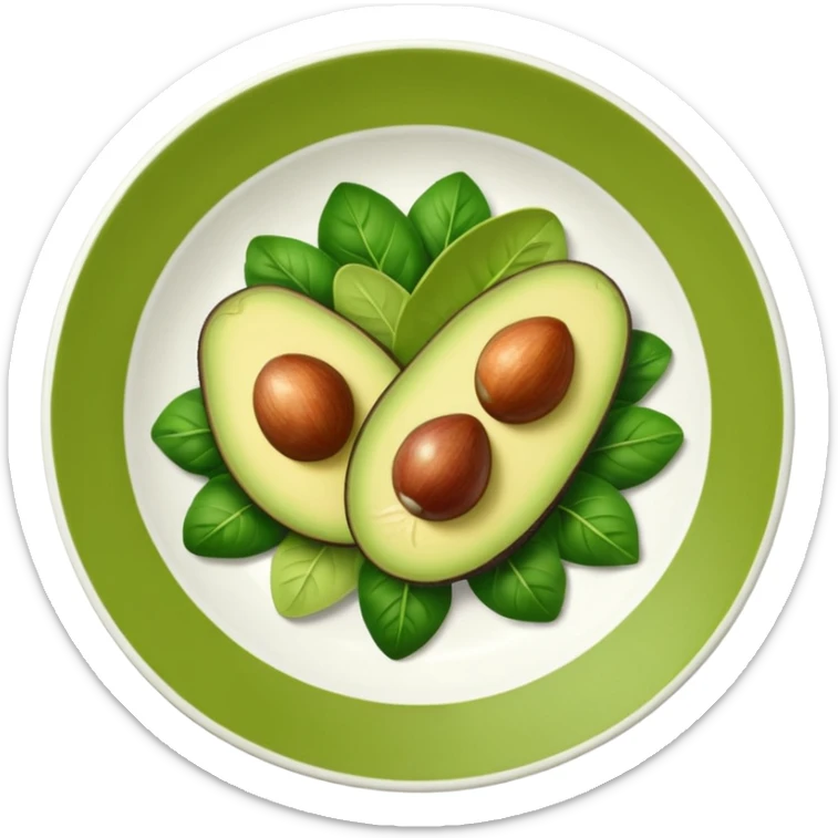 A stylized salad plate in greens or avocado with the hashtag #VogueBodyClinic sticker