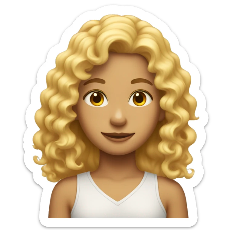 one curly blonde girl with a heart to a honey hair boy sticker