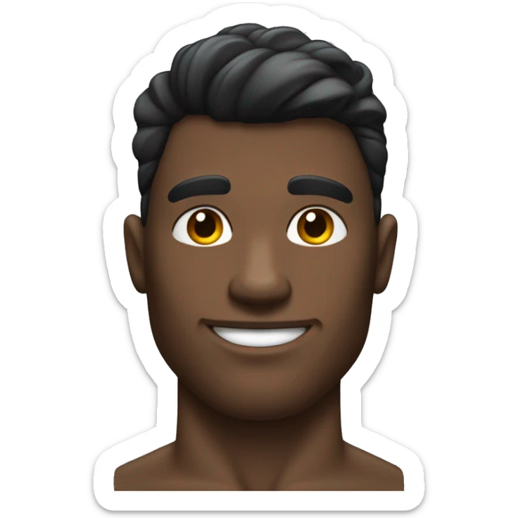 Homme musclé cheveux noir avec un teint de peau métisse  sticker