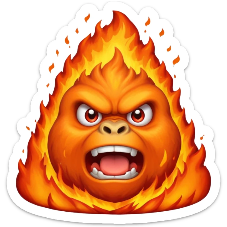 can i have an image of an angry volcano erupting with an angry face. dont make it look like a garilla sticker