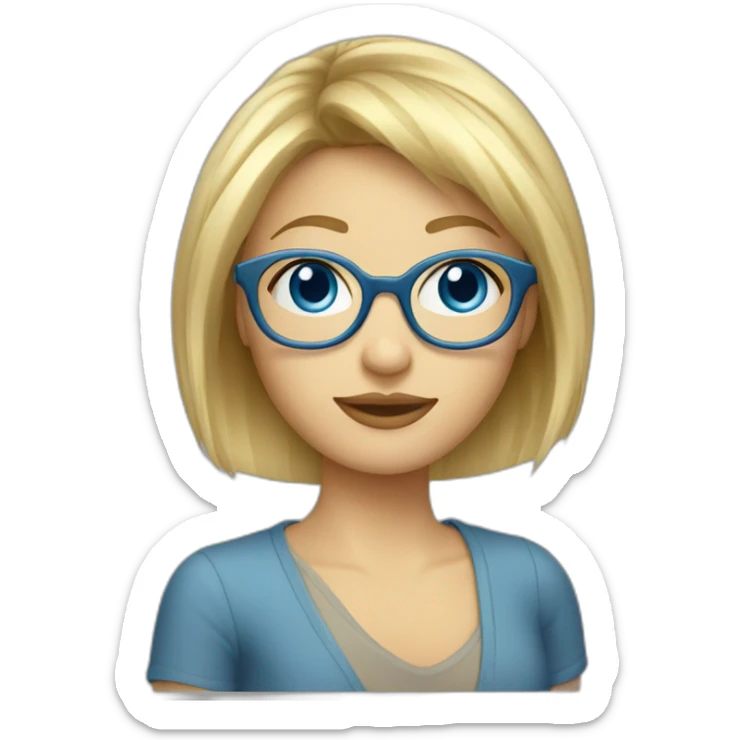 blond-girl-short-hair-and-curtain-fringe-with-blue-eyes-and-glasses sticker