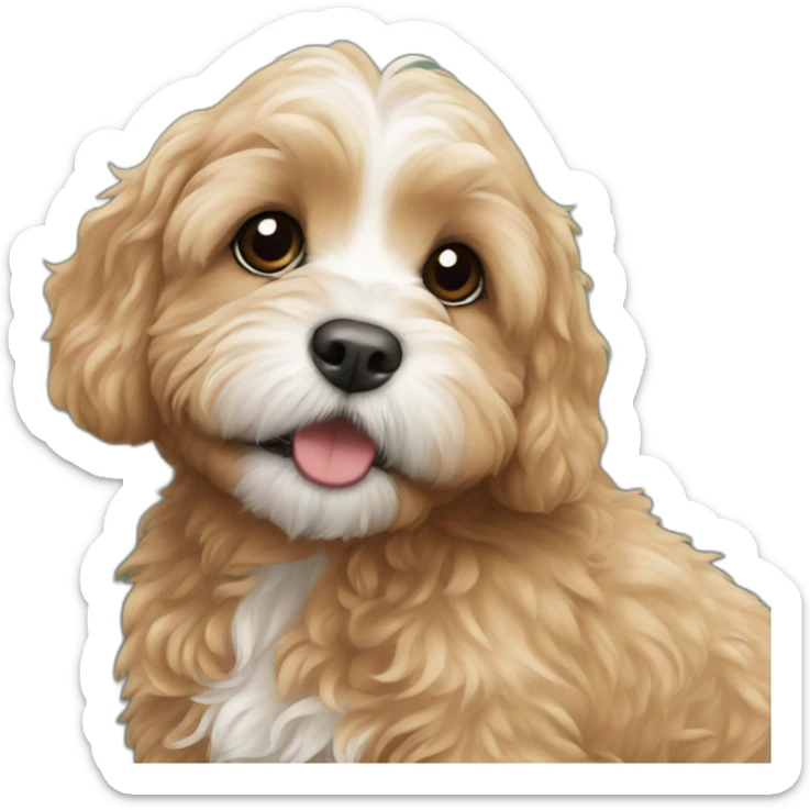 Cavapoo kissing sticker