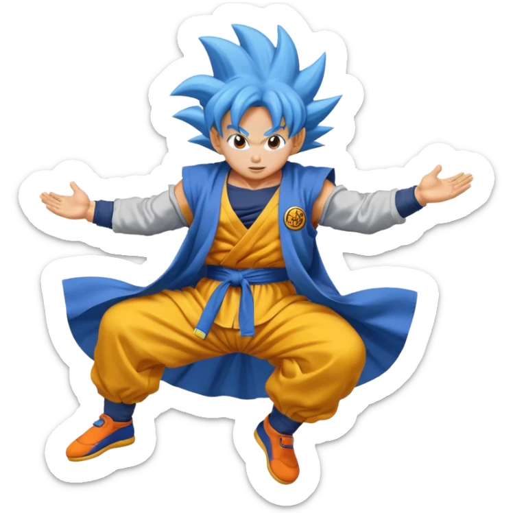 Nube voladora dorada o amarilla de Goku o Goku en nube voladora sticker