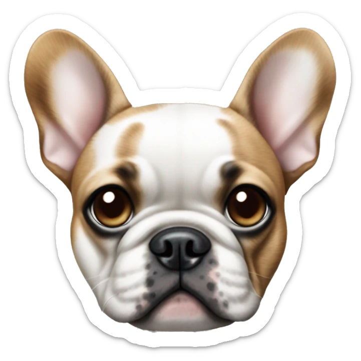 French bulldog with brown fur in black spots with blue eyes farts sticker