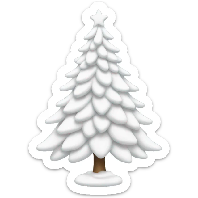 White Christmas tree sticker