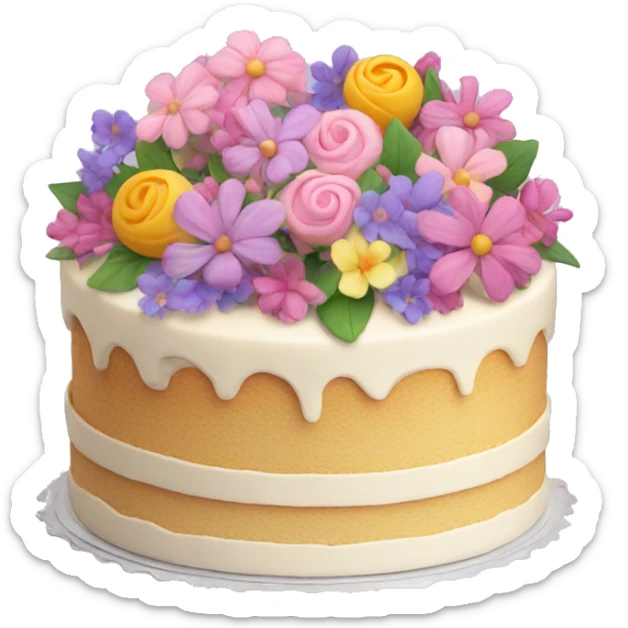 Cake with flowers  sticker