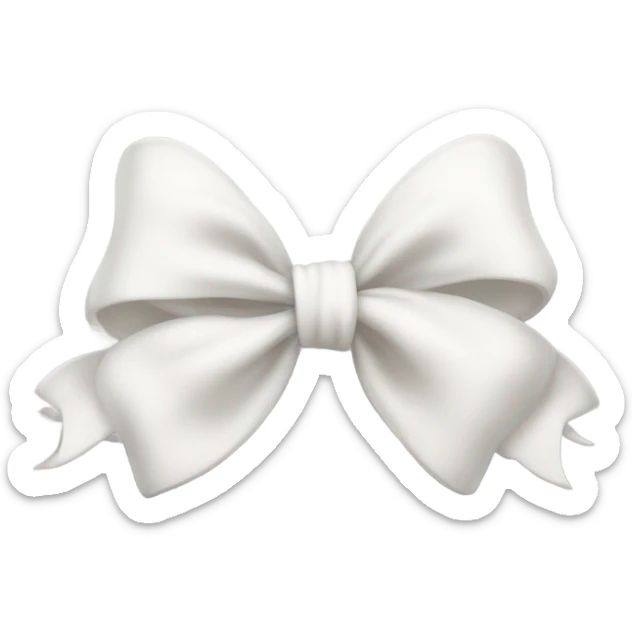 White fluffy bow sticker
