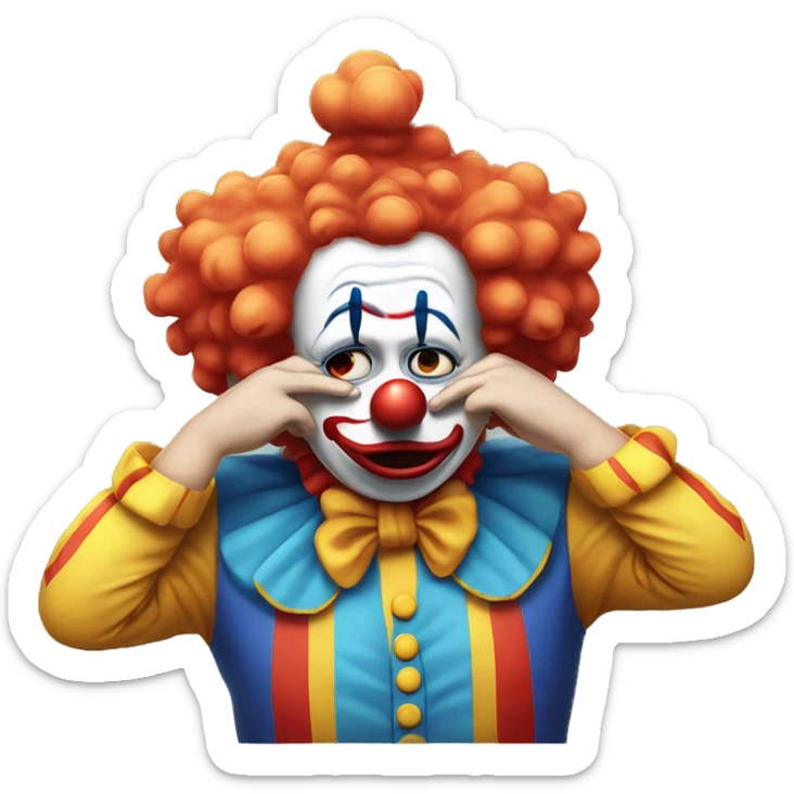 the clown emoji giving itself a facepalm of embarrassment with only one hand sticker