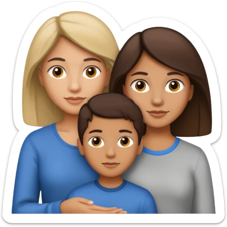 Latin mom with 3 kids. 15 year old girl. 13 year old boy and a 3 year old. sticker