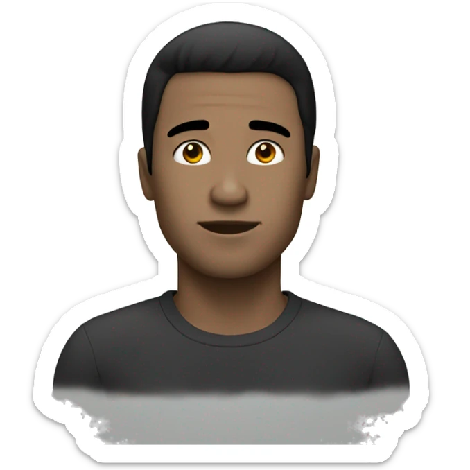 A man with Black hair and white skin  sticker