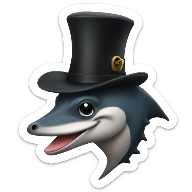 sahark with tophat sticker
